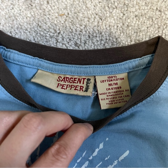 5/$25 Vintage Sargent Pepper Men's T Shirt Blue Y2k 100% Cotton M Medium - Picture 7 of 8